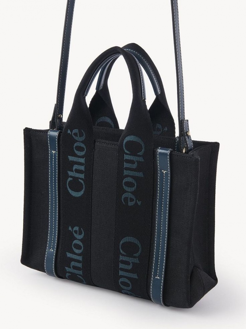 Chloe Small Woody Tote Bags BLACK - GREEN 1 | CHE-SR13317