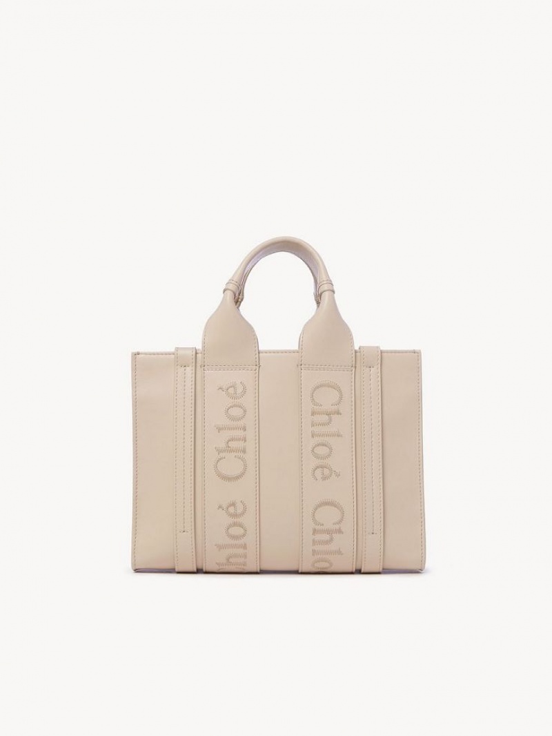 Chloe Small Woody Tote Bags Cement Pink | CHE-SR13374