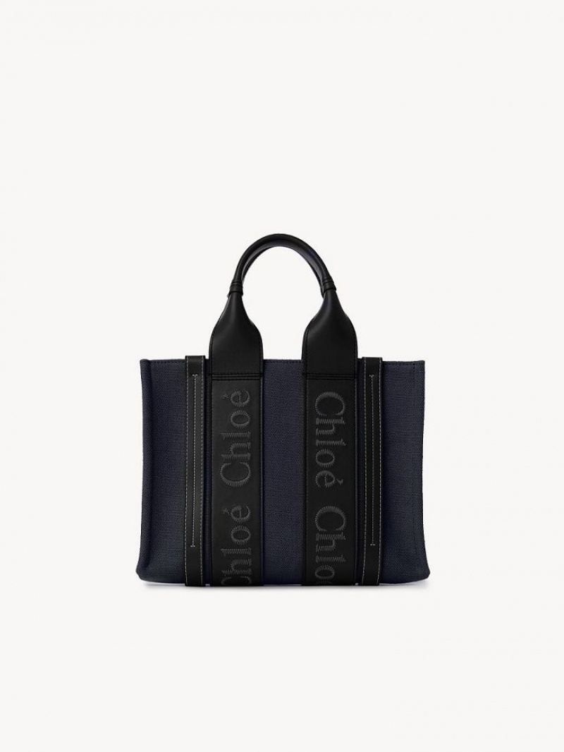 Chloe Small Woody Tote Bags DEEP DENIM | CHE-SR13390