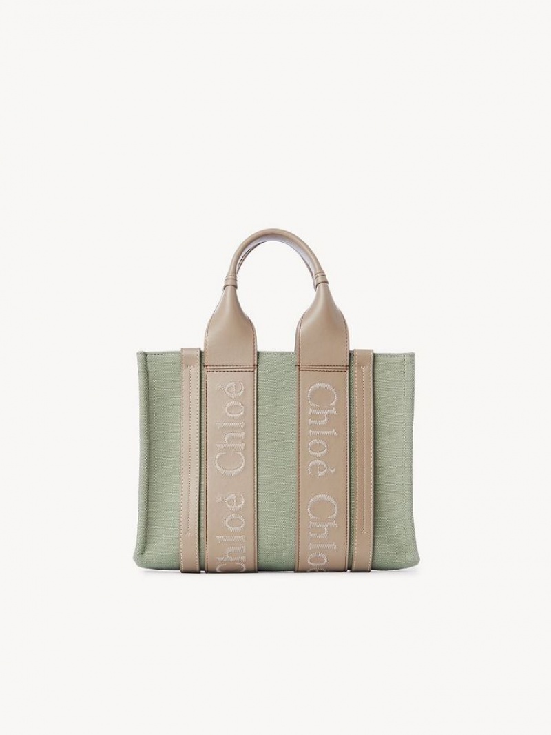 Chloe Small Woody Tote Bags FADED GREEN | CHE-SR13313