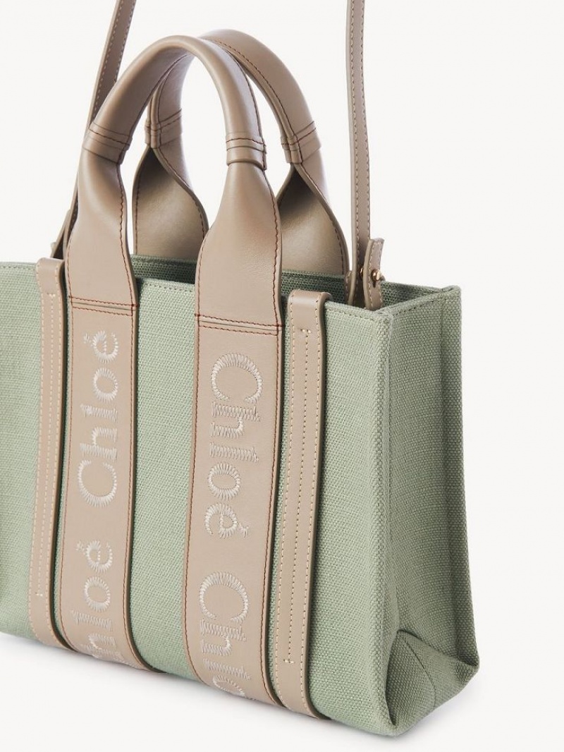 Chloe Small Woody Tote Bags FADED GREEN | CHE-SR13313