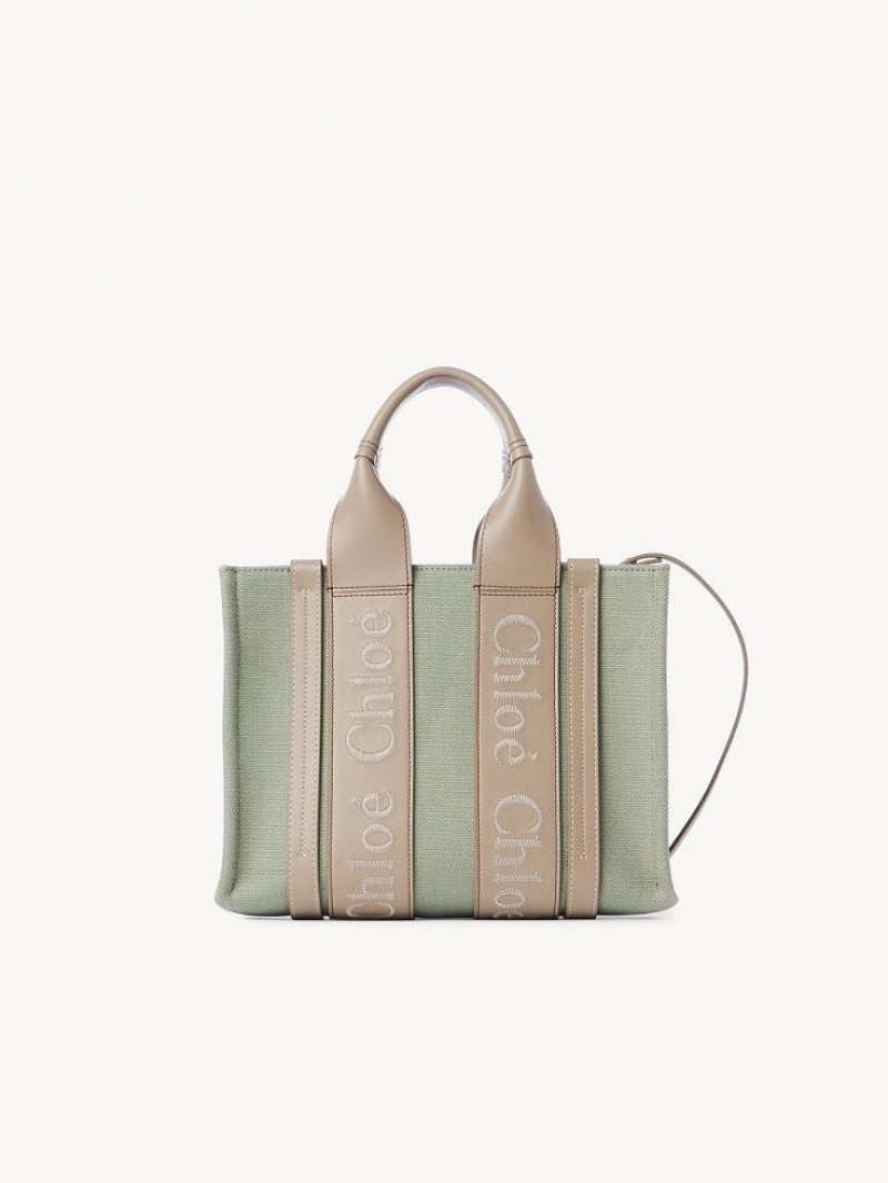 Chloe Small Woody Tote Bags FADED GREEN | CHE-SR13313