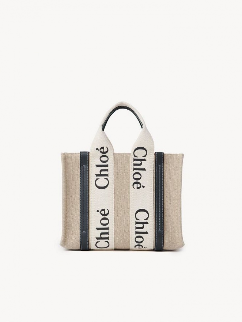 Chloe Small Woody Tote Bags White - Blue 1 | CHE-SR13366