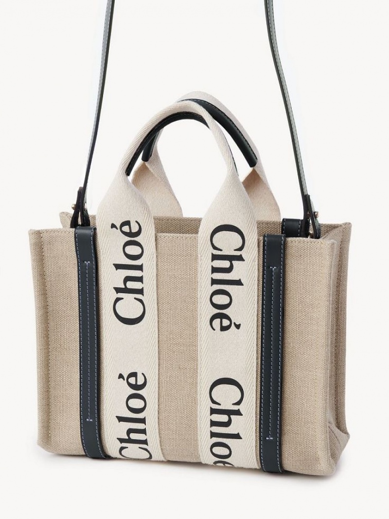 Chloe Small Woody Tote Bags White - Blue 1 | CHE-SR13366