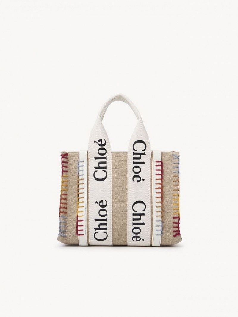 Chloe Small Woody Tote Bags White | CHE-SR13294