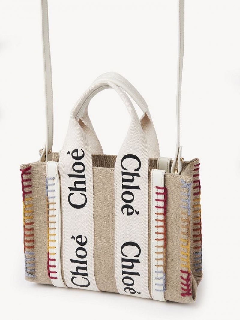 Chloe Small Woody Tote Bags White | CHE-SR13294