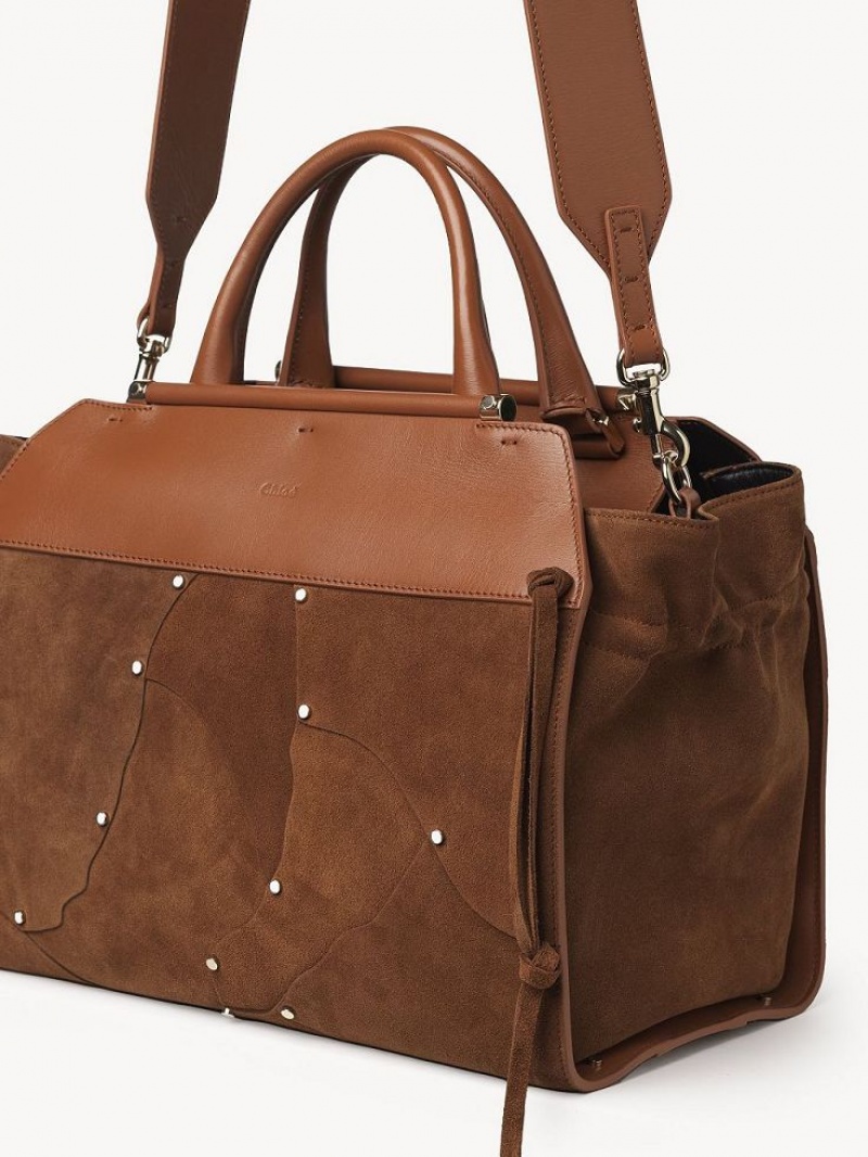 Chloe Steph Medium Double Carry Tote Bags Caramel | CHE-SR13290