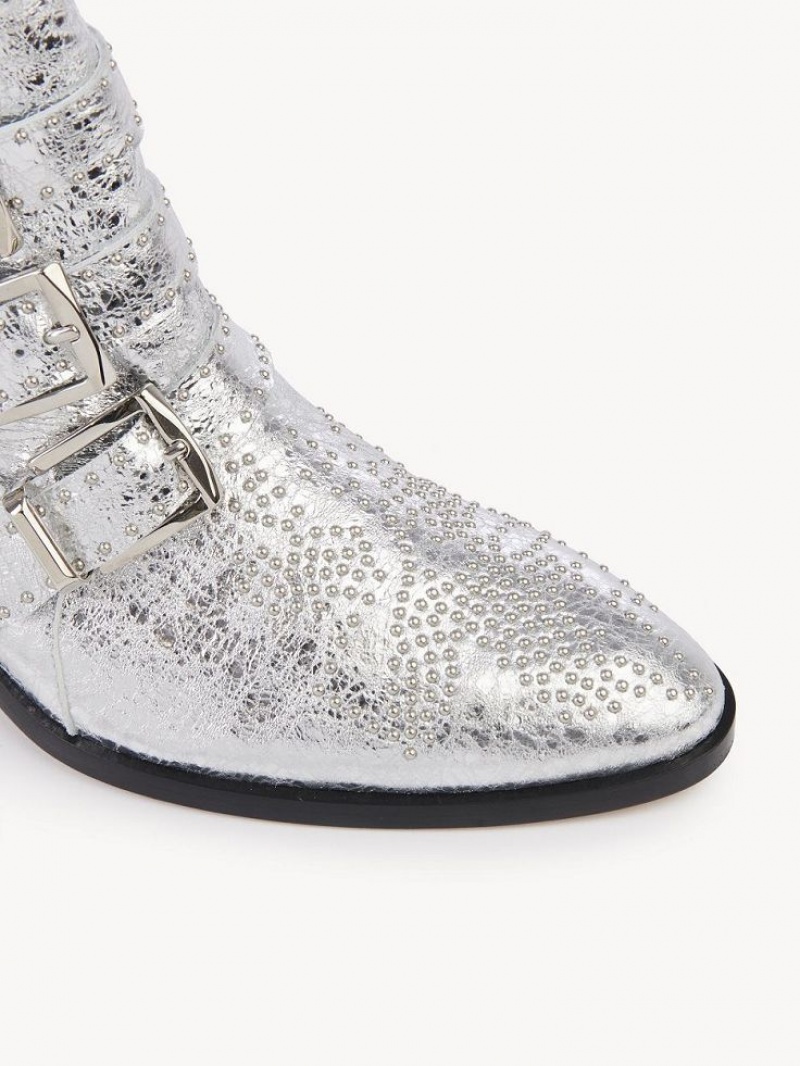 Chloe Susanna Short Boots Silver | CHE-SR14212