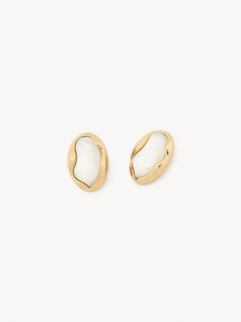 Chloe Sybil Clip-on Earrings Pearl | CHE-SR14458