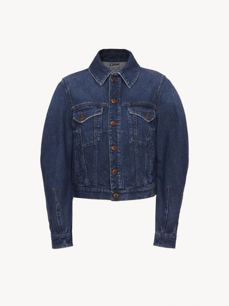 Chloe Taal Boxy Denim Jackets Faded Denim | CHE-SR13798