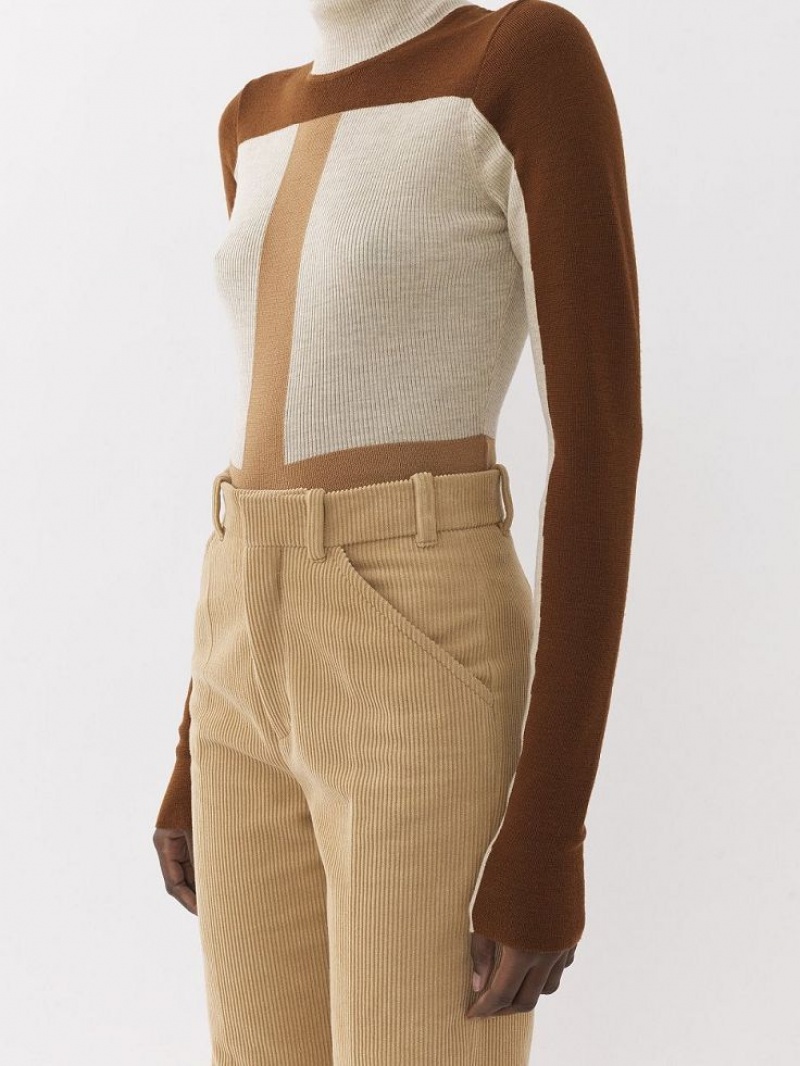 Chloe Tailored Pants Pearl Beige | CHE-SR14014