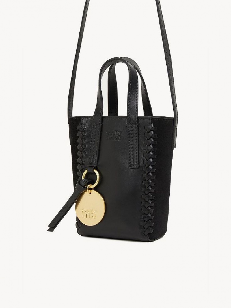 Chloe Tilda Mini Tote Bags Black | CHE-SR14708