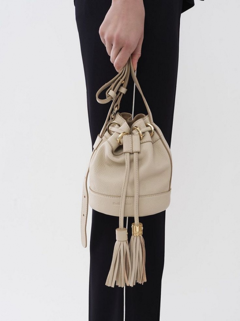 Chloe Vicki Small Bucket Shoulder Bags Cement Beige | CHE-SR14643