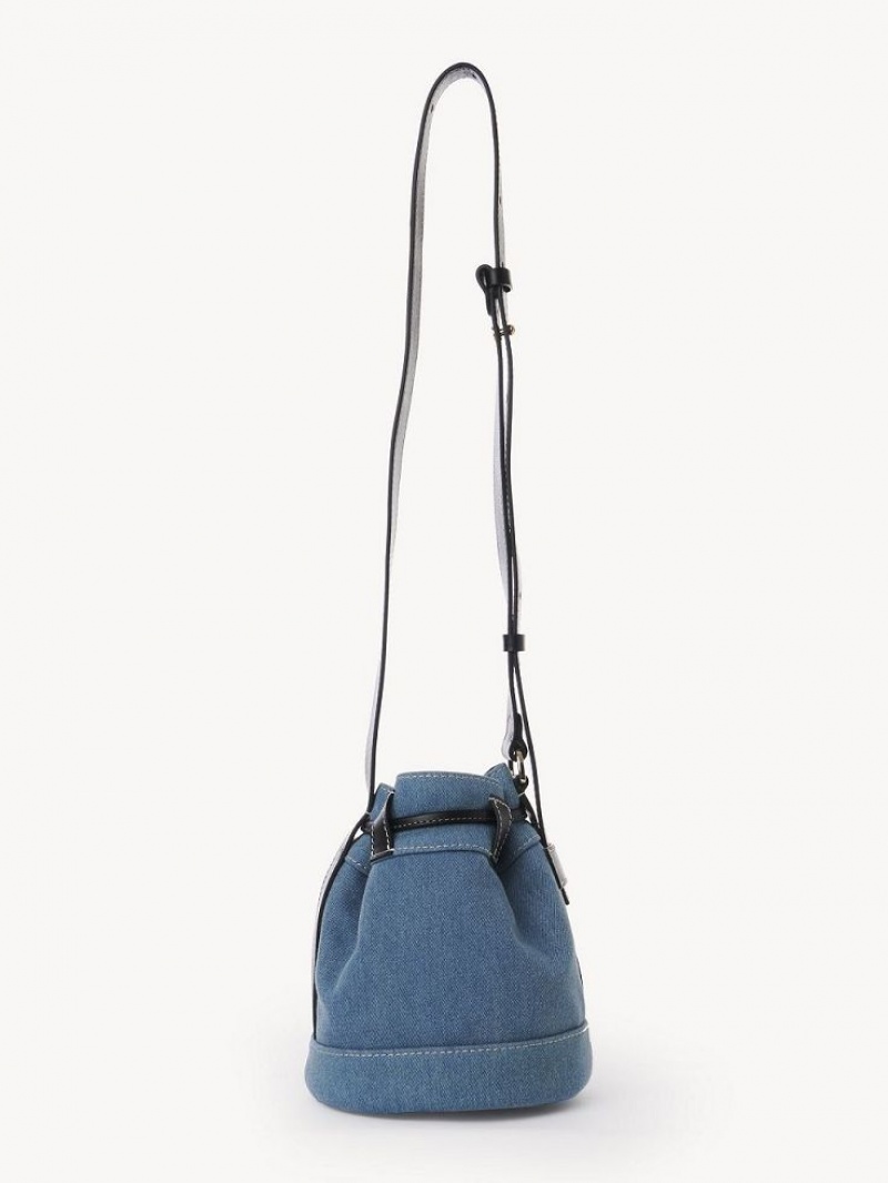 Chloe Vicki Small Bucket Shoulder Bags Denim | CHE-SR14642