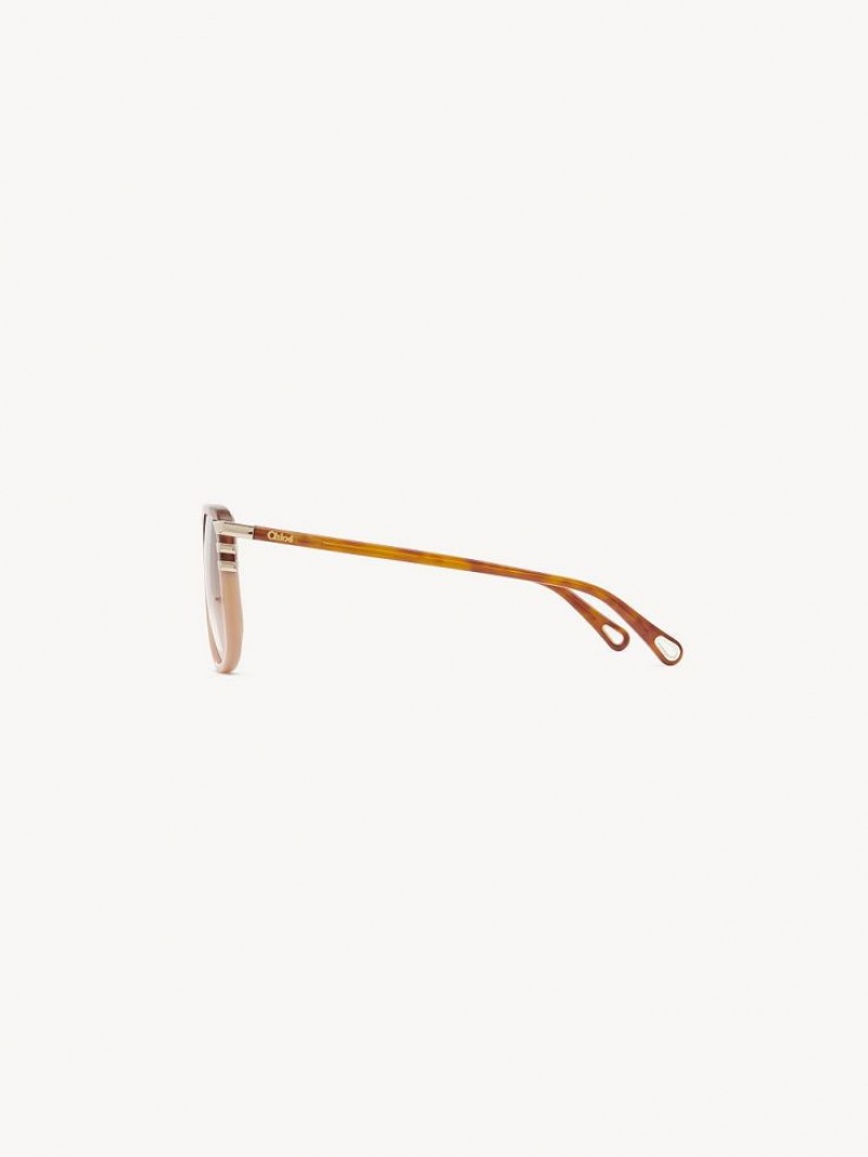 Chloe West Small Sunglasses HAVANA/PEACH | CHE-SR14522