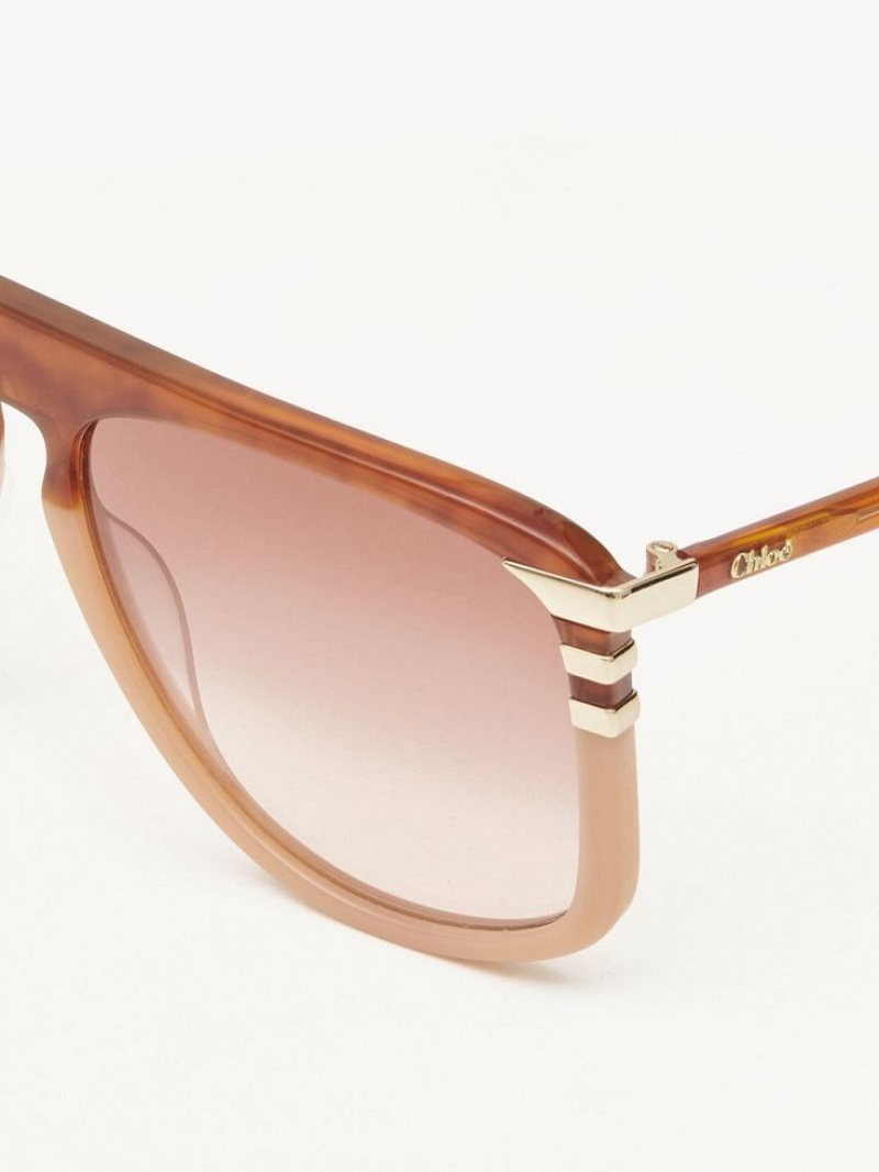 Chloe West Small Sunglasses HAVANA/PEACH | CHE-SR14522