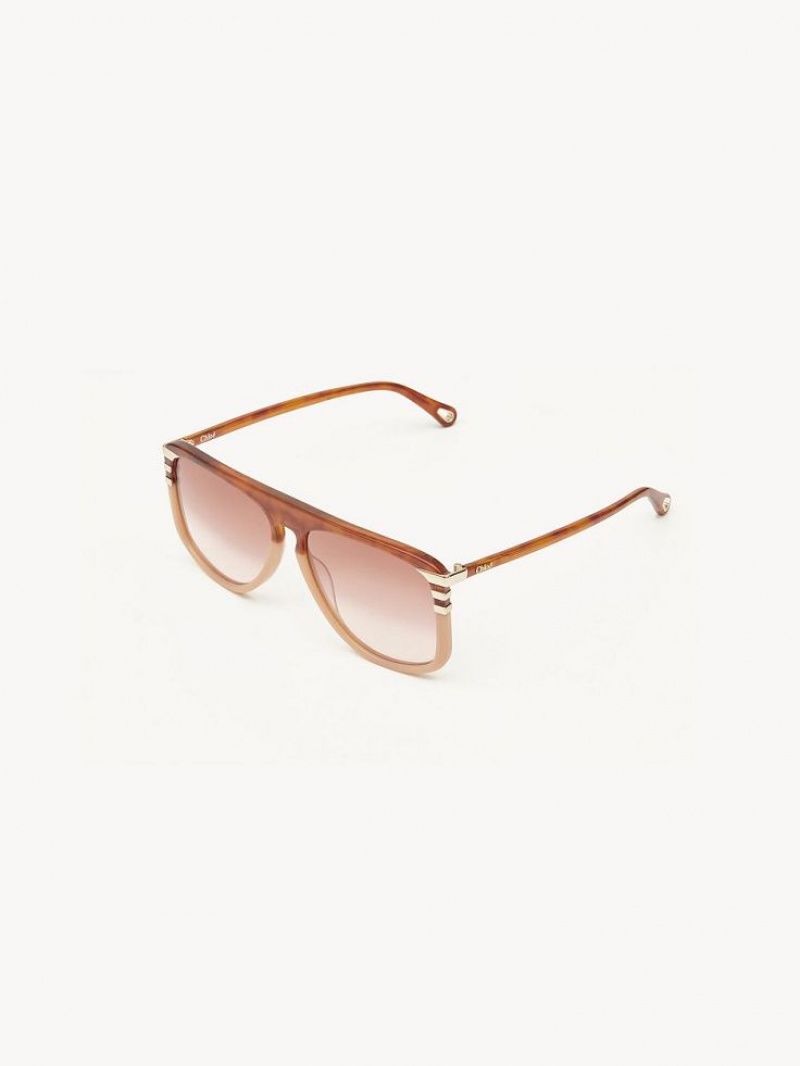 Chloe West Small Sunglasses HAVANA/PEACH | CHE-SR14522