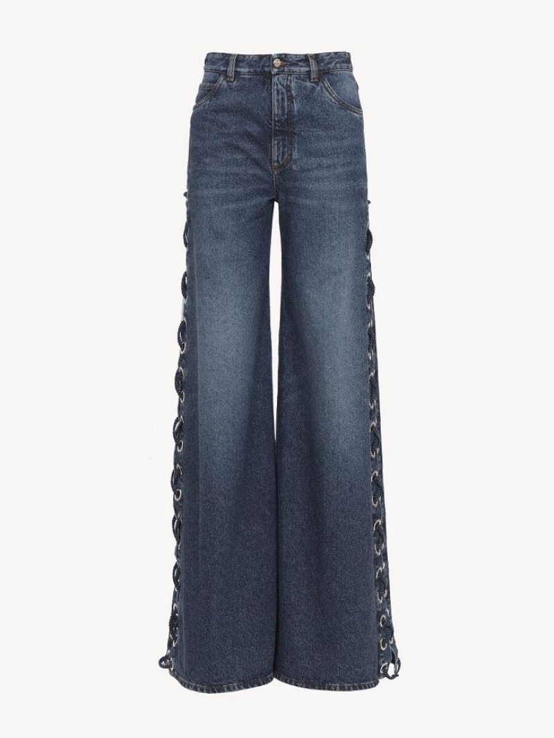 Chloe Wide Rave Jeans Faded Denim | CHE-SR13983