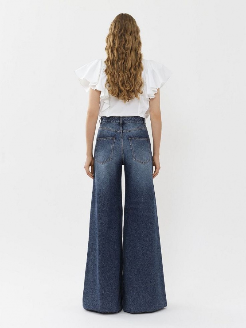 Chloe Wide Rave Jeans Faded Denim | CHE-SR13985