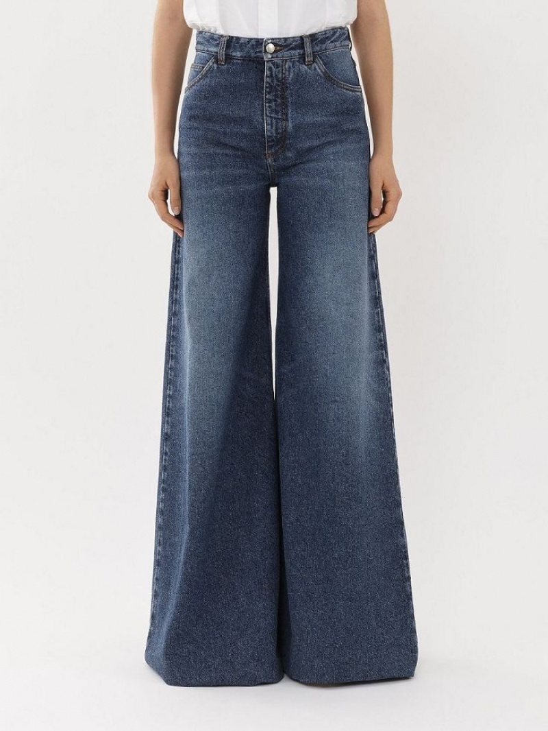 Chloe Wide Rave Jeans Faded Denim | CHE-SR13985