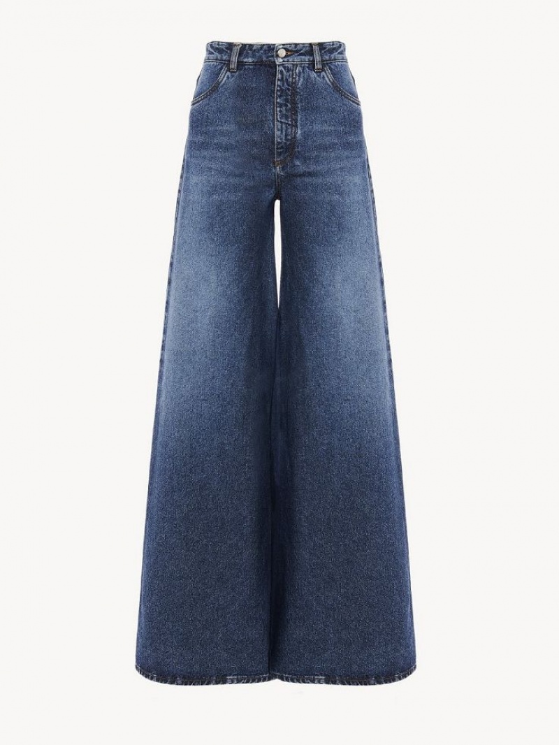 Chloe Wide Rave Jeans Faded Denim | CHE-SR13985