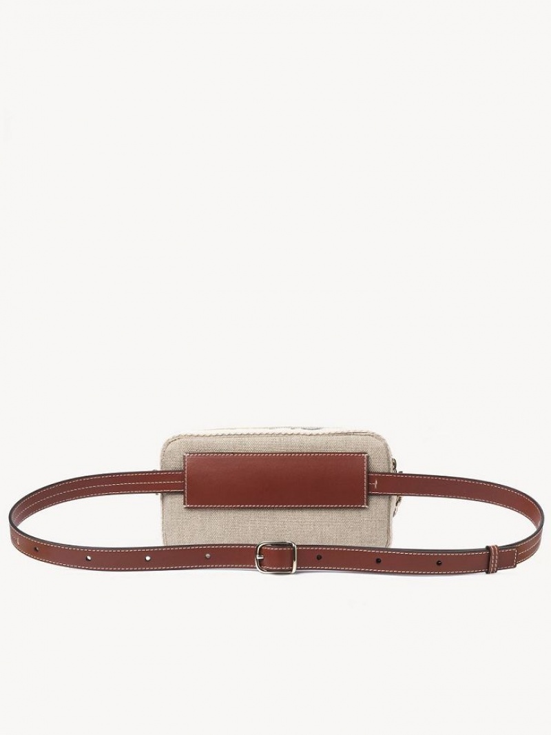 Chloe Woody Belt Crossbody Bags Sepia Brown | CHE-SR13607