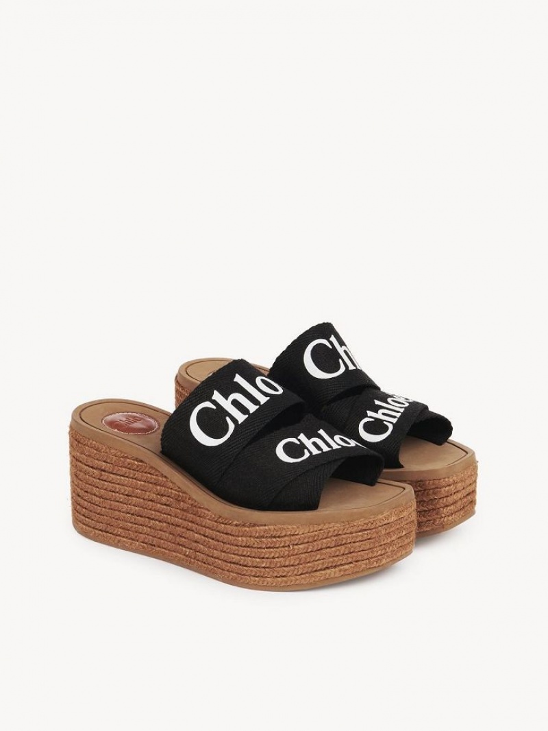 Chloe Woody Espadrille Black | CHE-SR14163