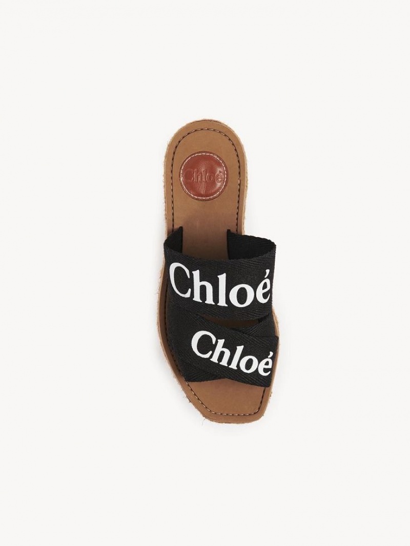 Chloe Woody Espadrille Black | CHE-SR14163