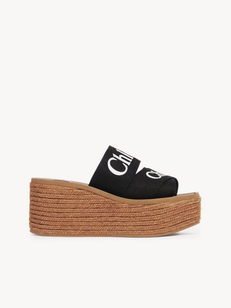 Chloe Woody Espadrille Black | CHE-SR14163