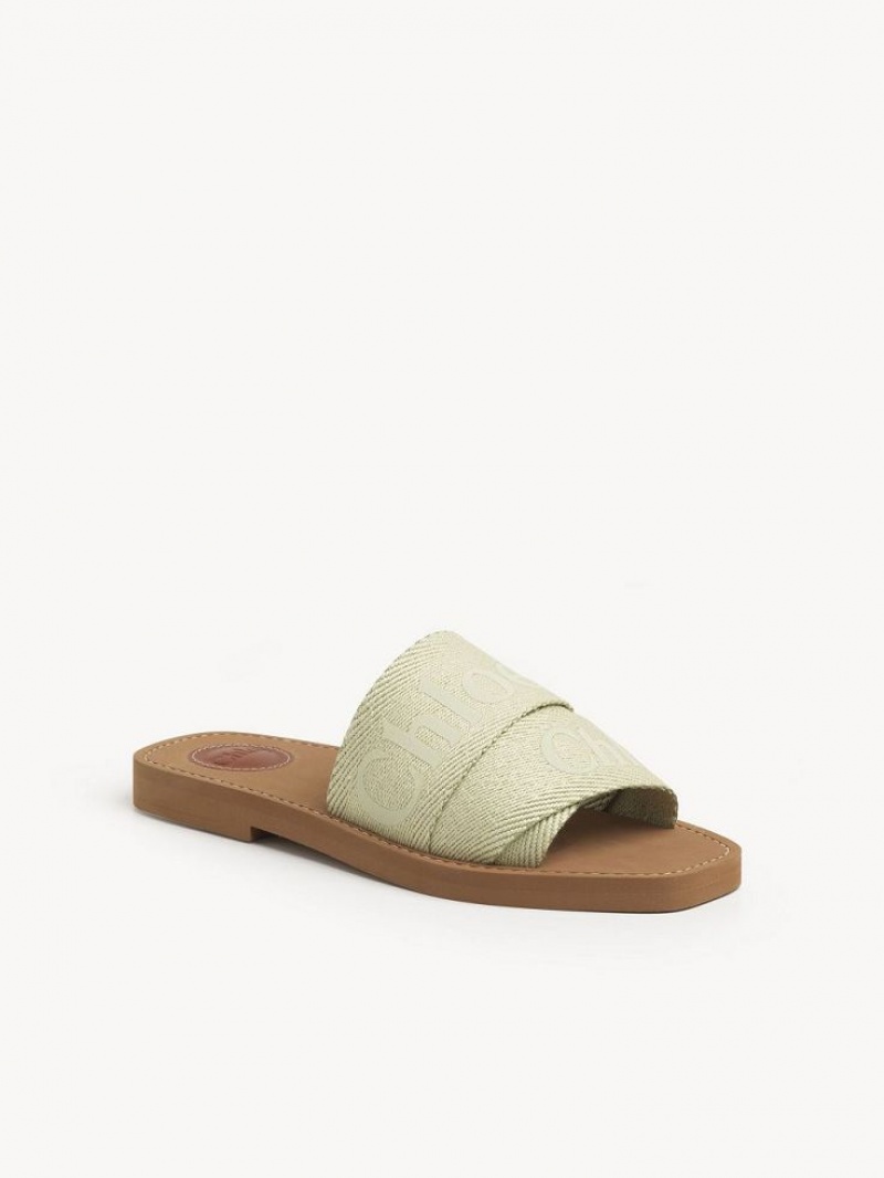 Chloe Woody Flat Mule HAZY GREEN | CHE-SR14181