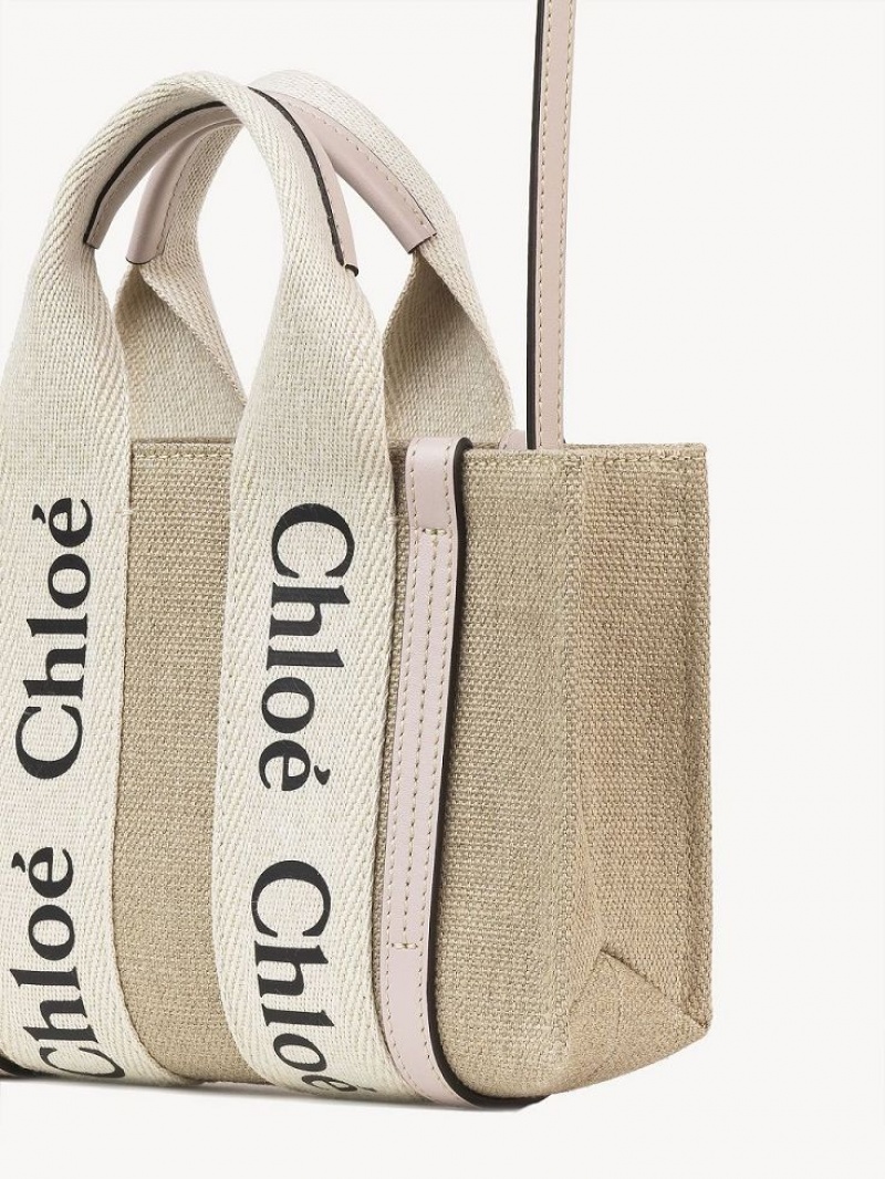 Chloe Woody Tote 3 Mini Bags Cement Pink | CHE-SR13691