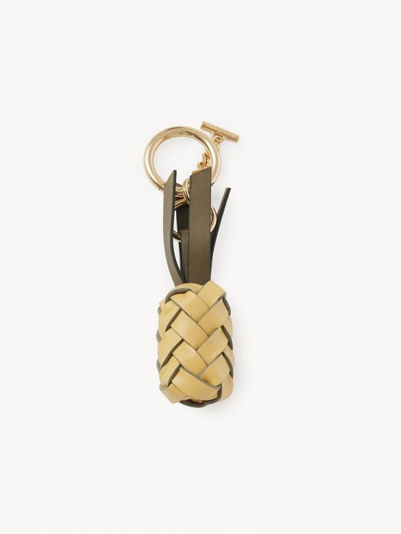 Chloe Woven Pineapple Key Chain GOLDEN GREEN | CHE-SR14941