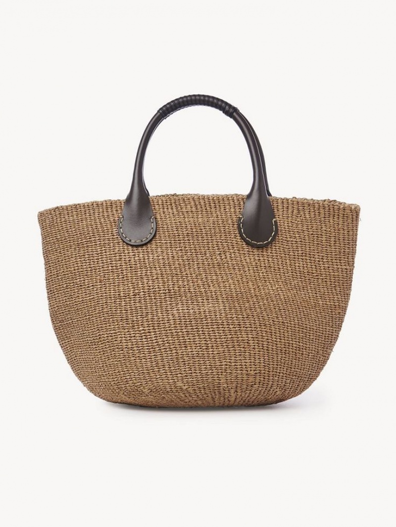 Chloe X Eres Palma Large Basket Tote Bags Somber Brown | CHE-SR13336