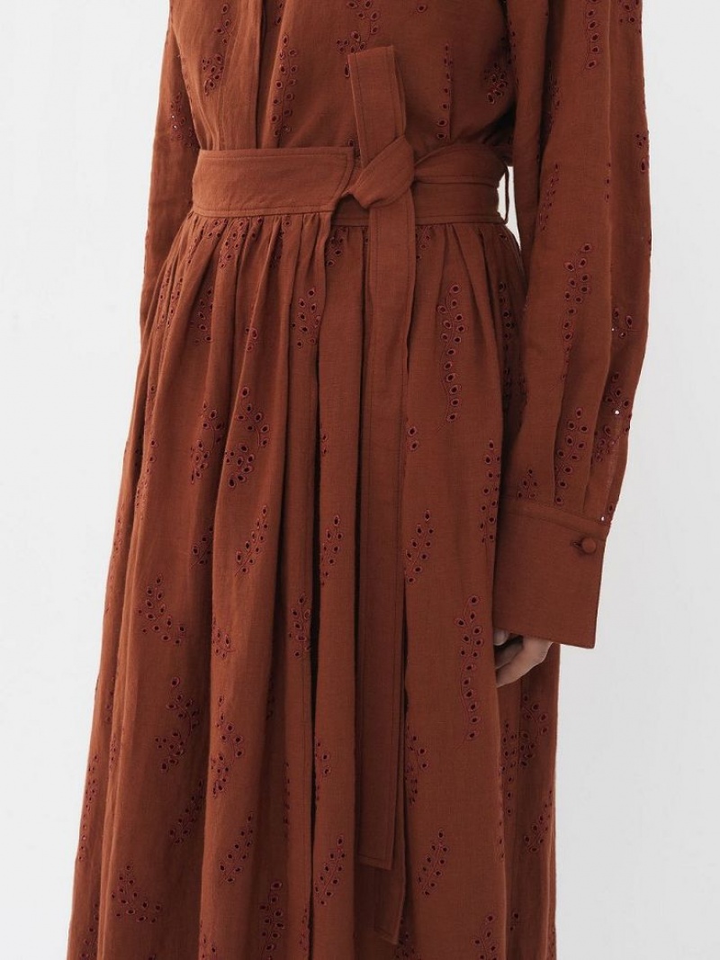 Chloe X Eres Paloma Long Wrap Skirts Red Ochre | CHE-SR14082