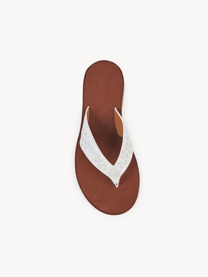 Chloe X Eres Paz Flat Sandals Iconic Milk | CHE-SR14146