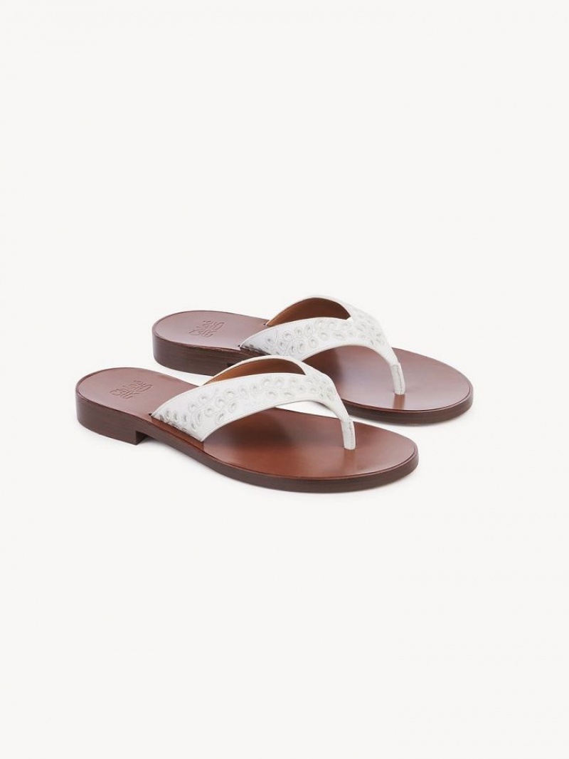 Chloe X Eres Paz Flat Sandals Iconic Milk | CHE-SR14146