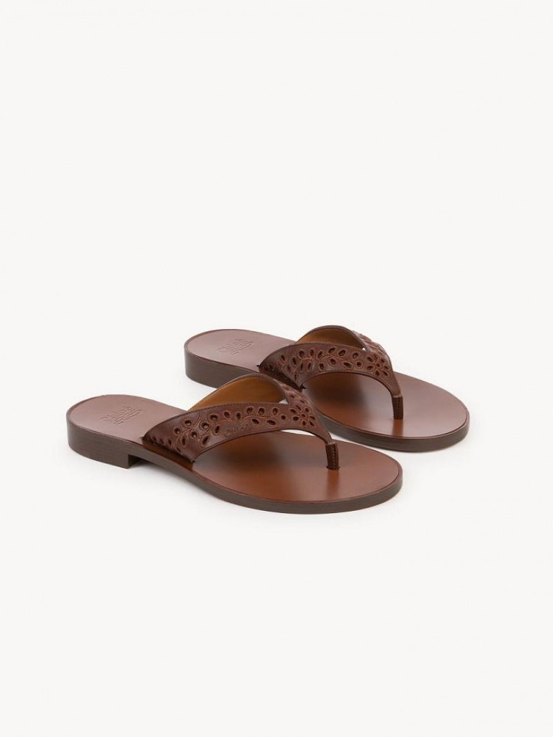 Chloe X Eres Paz Flat Sandals Red Ochre | CHE-SR14145