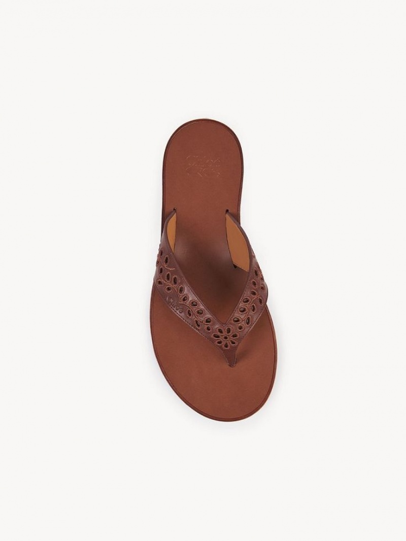 Chloe X Eres Paz Flat Sandals Red Ochre | CHE-SR14145